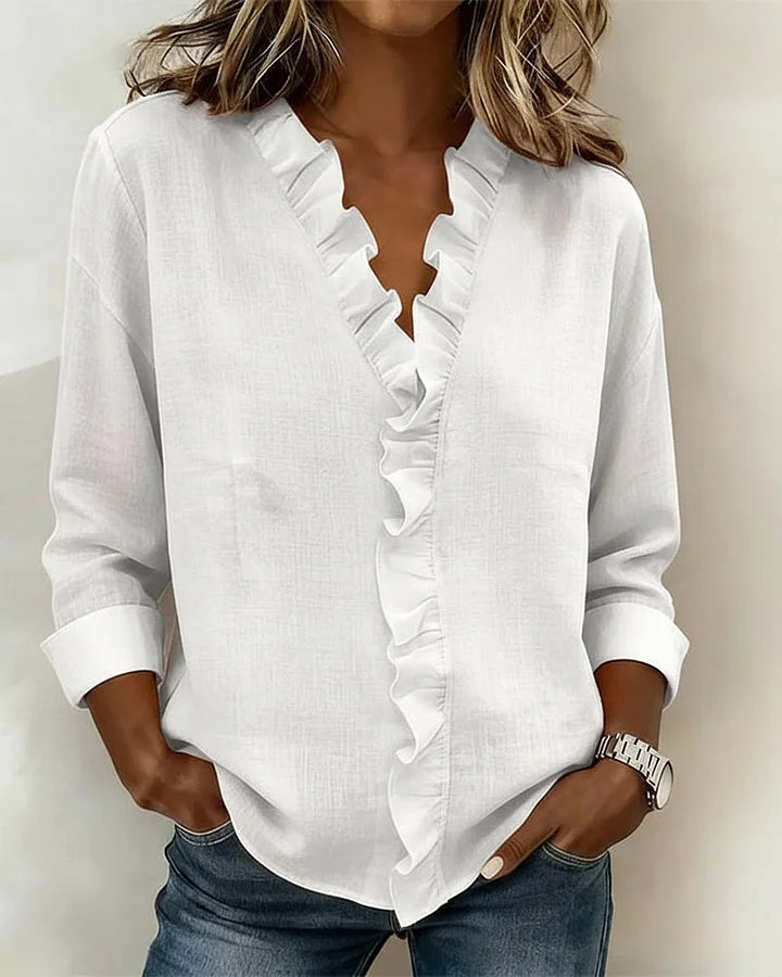 Emily™ | Ruffled V-Neck Blouse