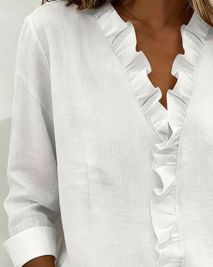 Emily™ | Ruffled V-Neck Blouse