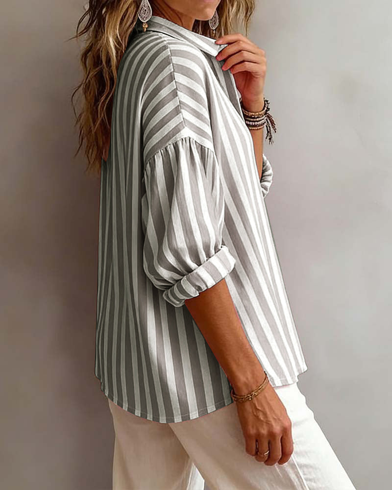 Lila™ | Loose Striped Blouse