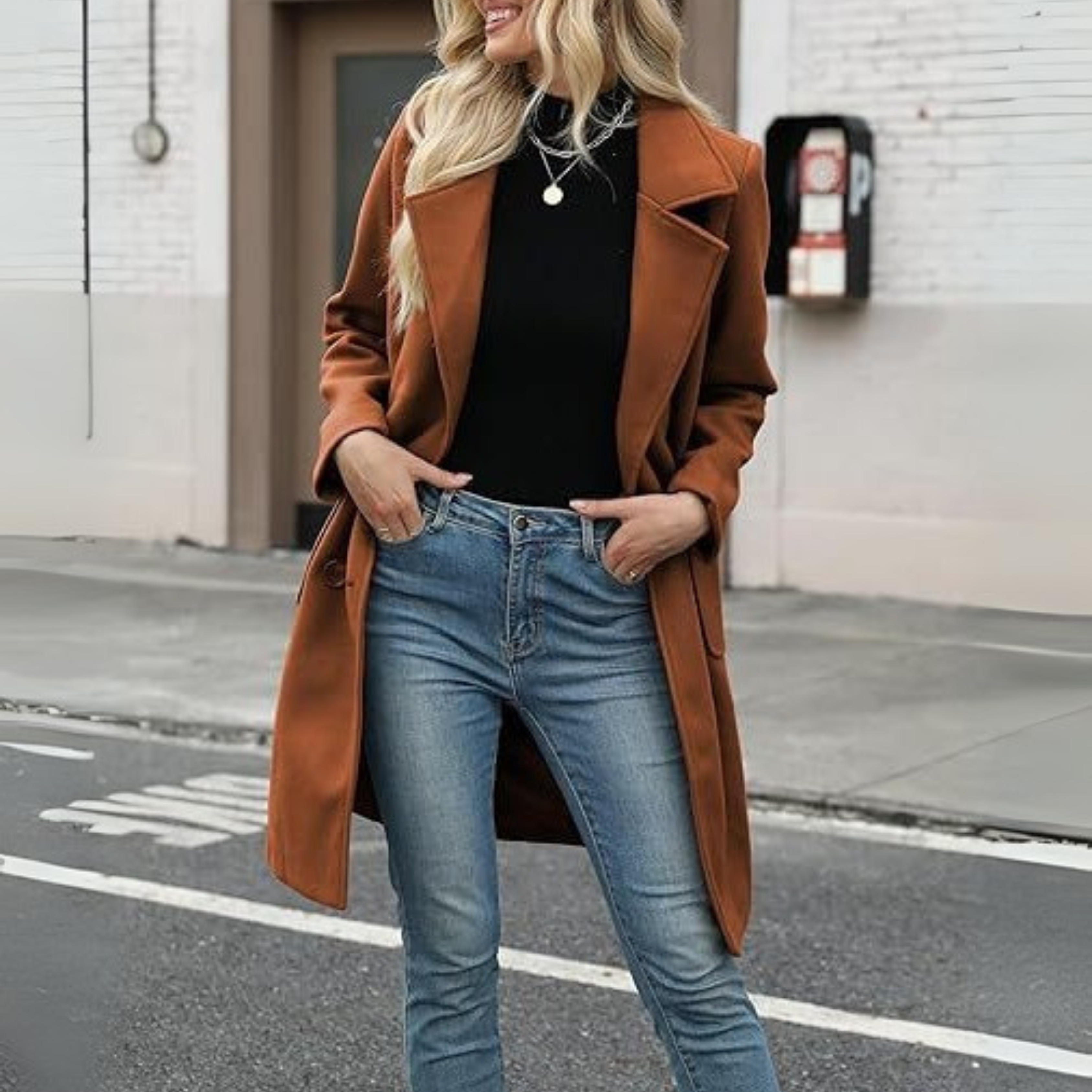 Jessica™ | Mid Length Button Coat