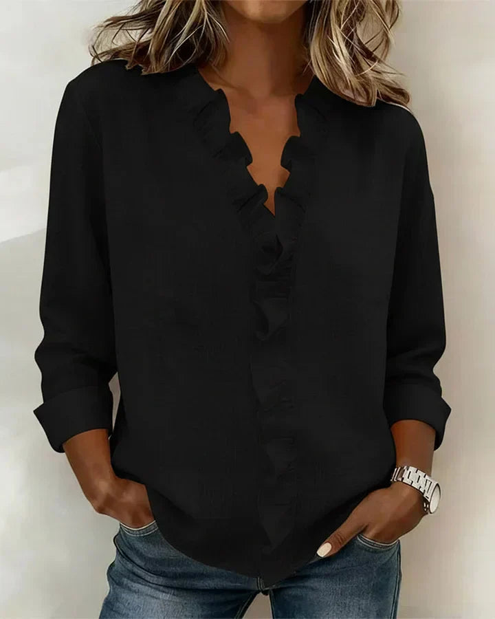 Emma™ | Ruffle V-Neck Blouse