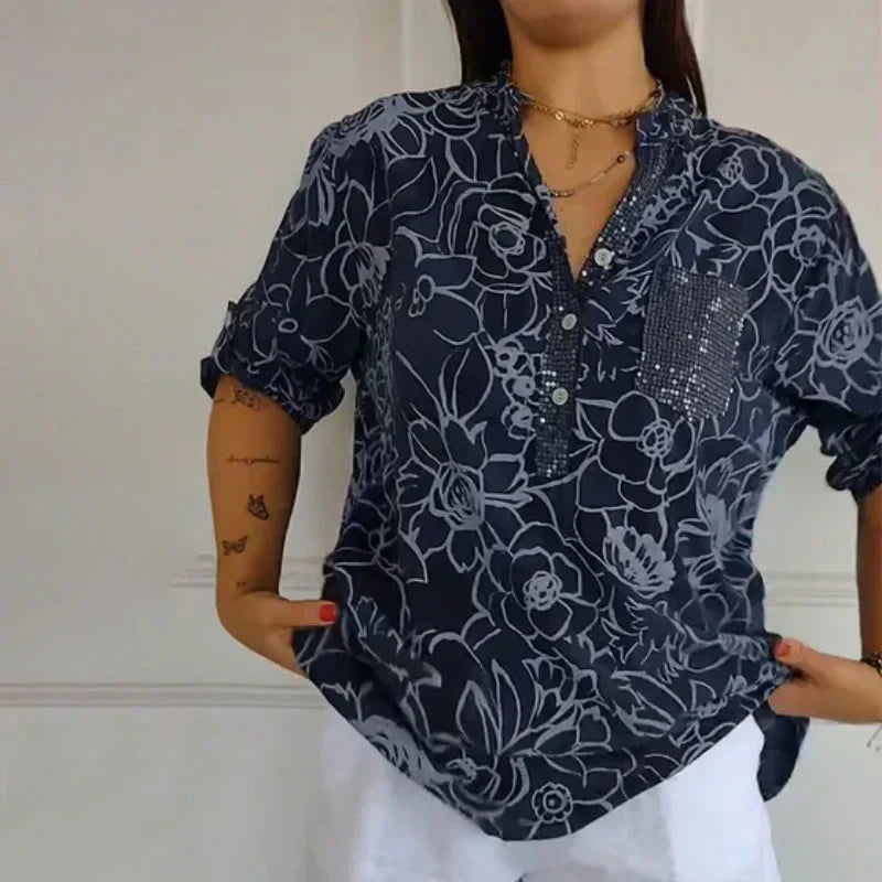 Coralie™ | Refined Printed Blouse