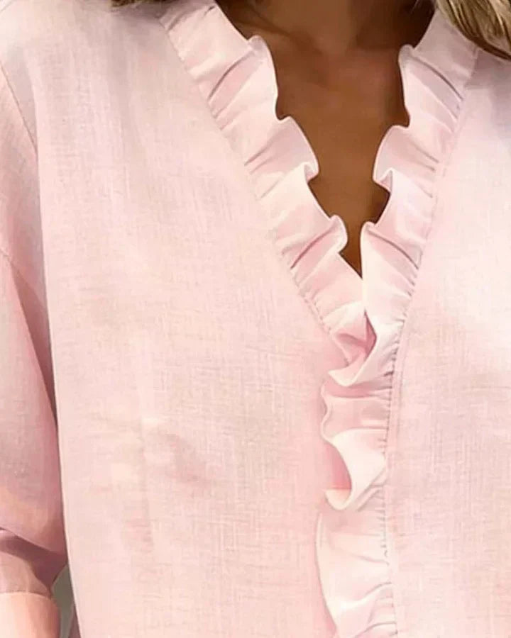 Emily™ | Ruffled V-Neck Blouse