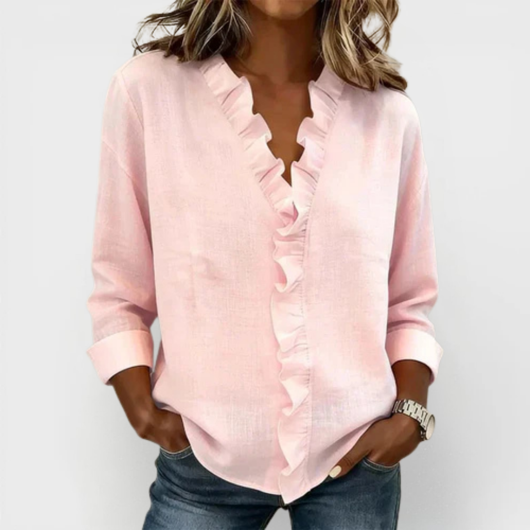 Emily™ | Ruffled V-Neck Blouse