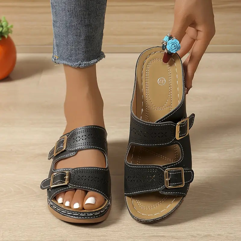 Lydia™ | Adjustable Wedge Sandal