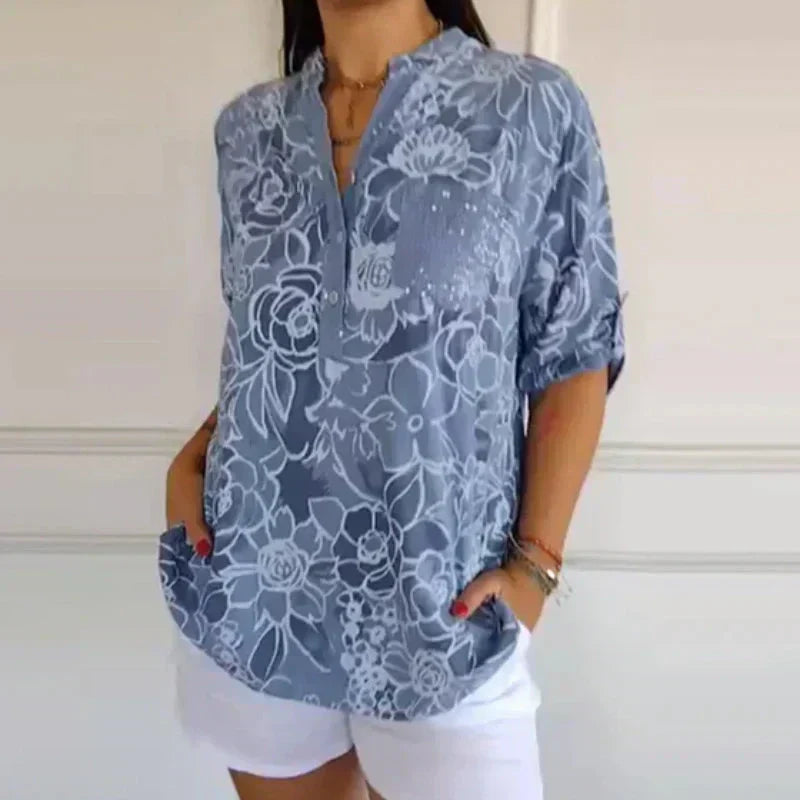Coralie™ | Refined Printed Blouse