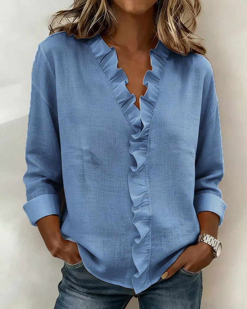 Emma™ | Ruffle V-Neck Blouse