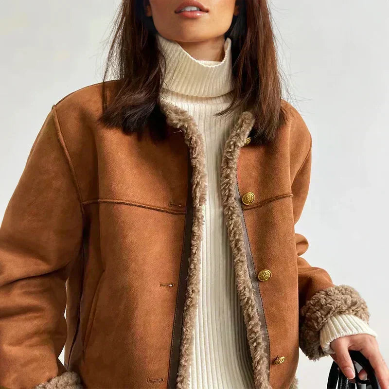 Rachel™ | Buttoned Sheepskin Jacket