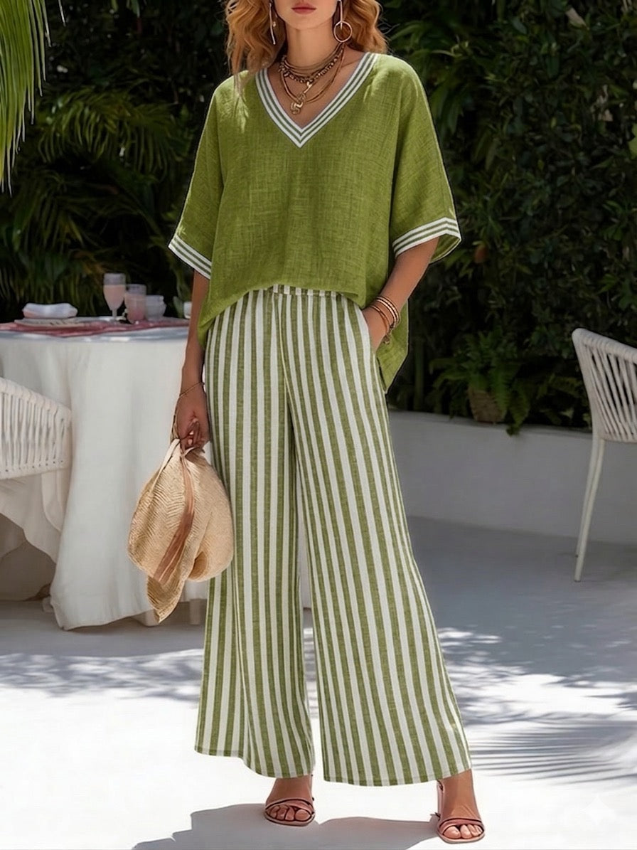 Ellen™ | Striped Linen Duo Set