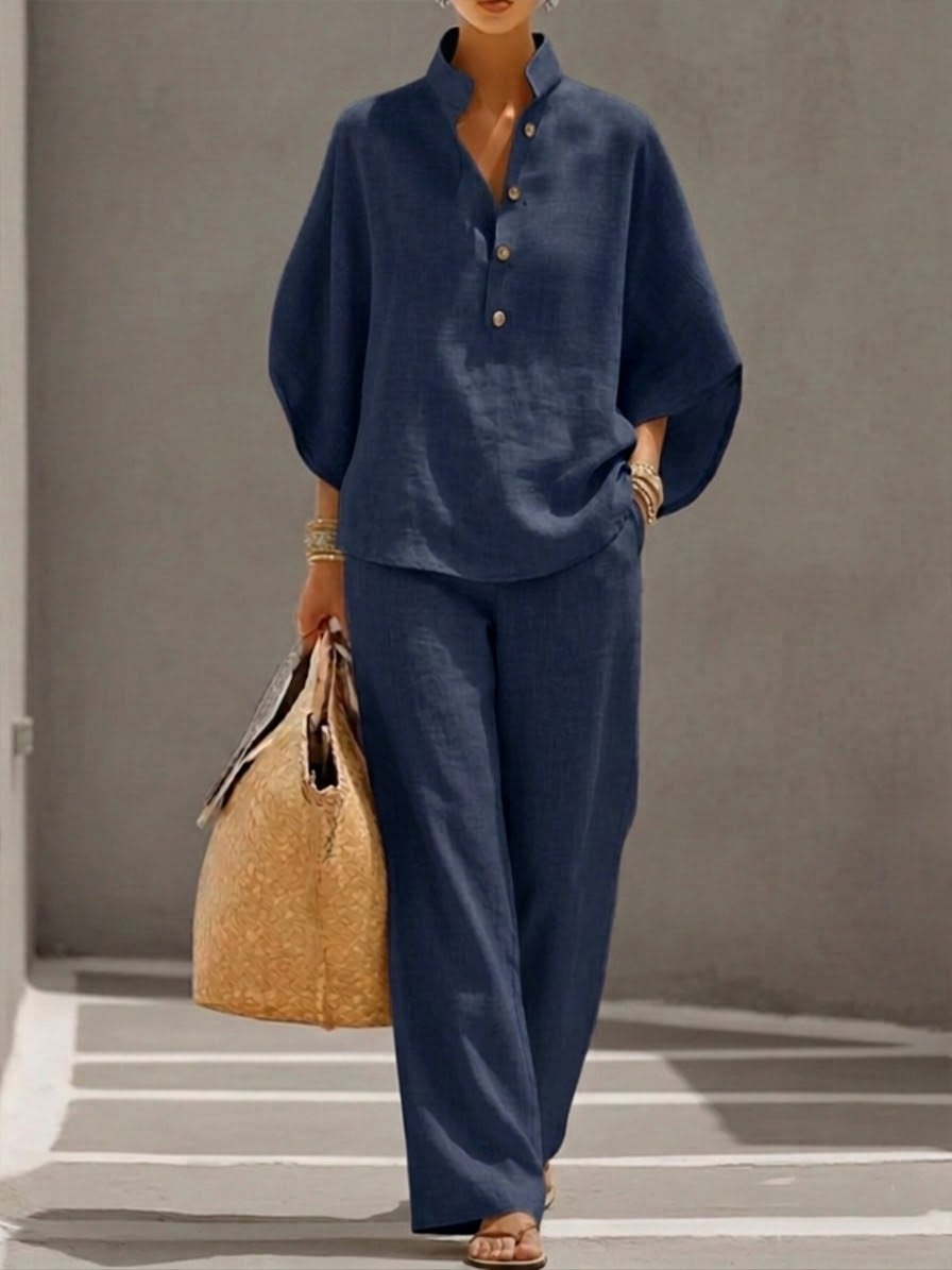 Hannah™ | Loose Fit Linen Cotton Two Piece Outfit