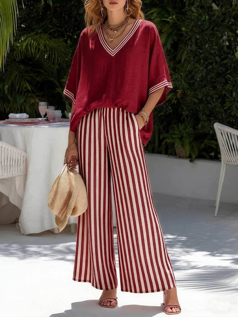 Ellen™ | Striped Linen Duo Set