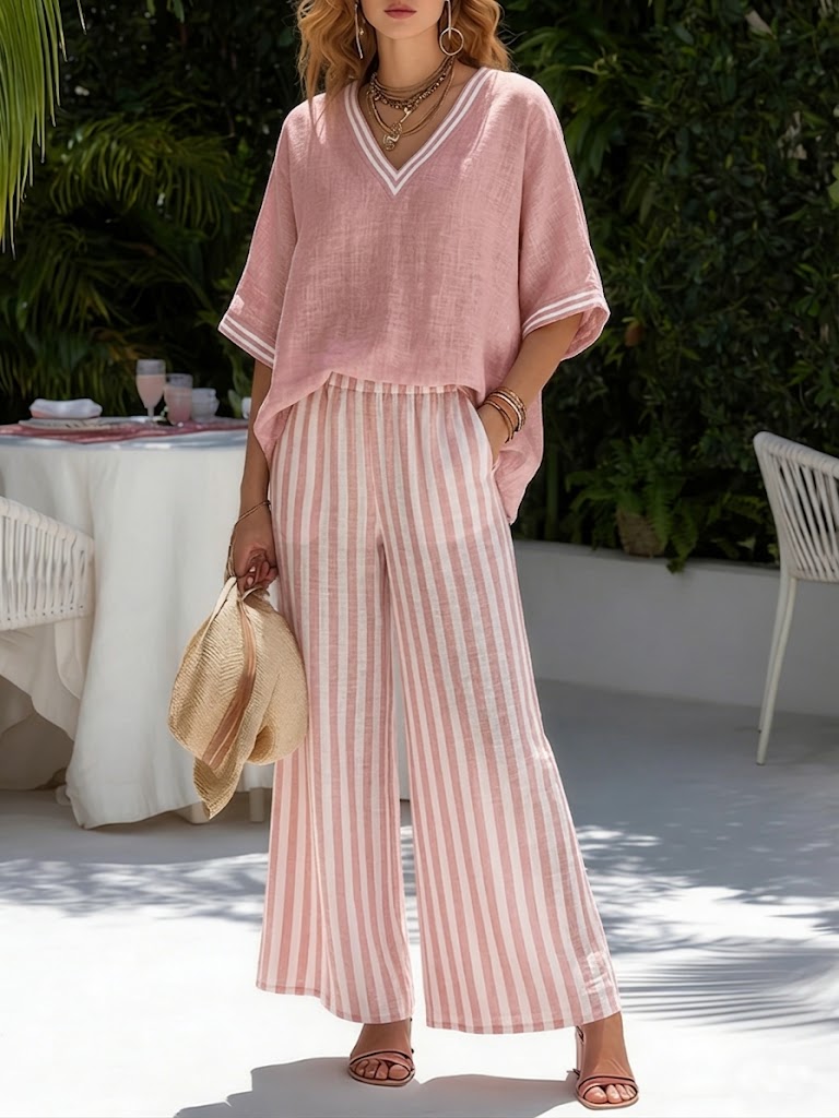 Ellen™ | Striped Linen Duo Set