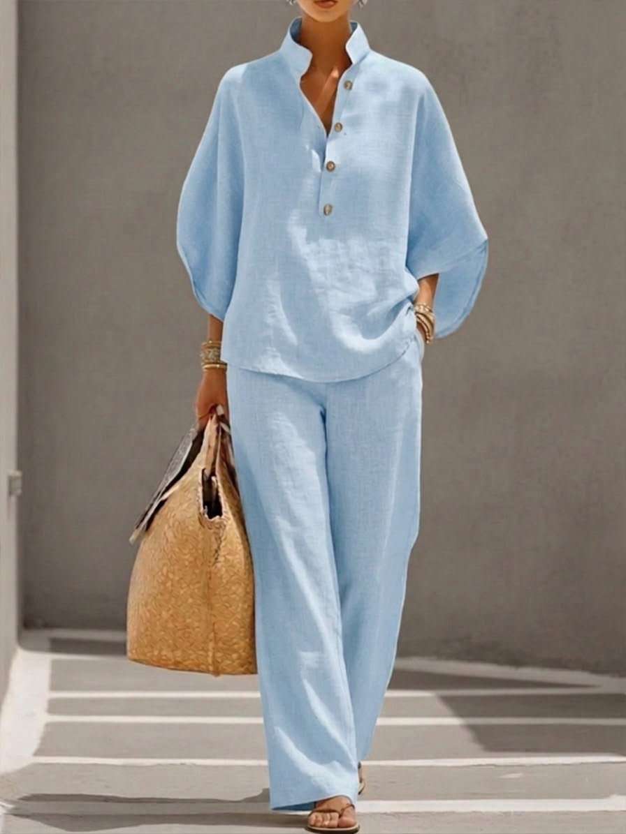 Hannah™ | Loose Fit Linen Cotton Two Piece Outfit
