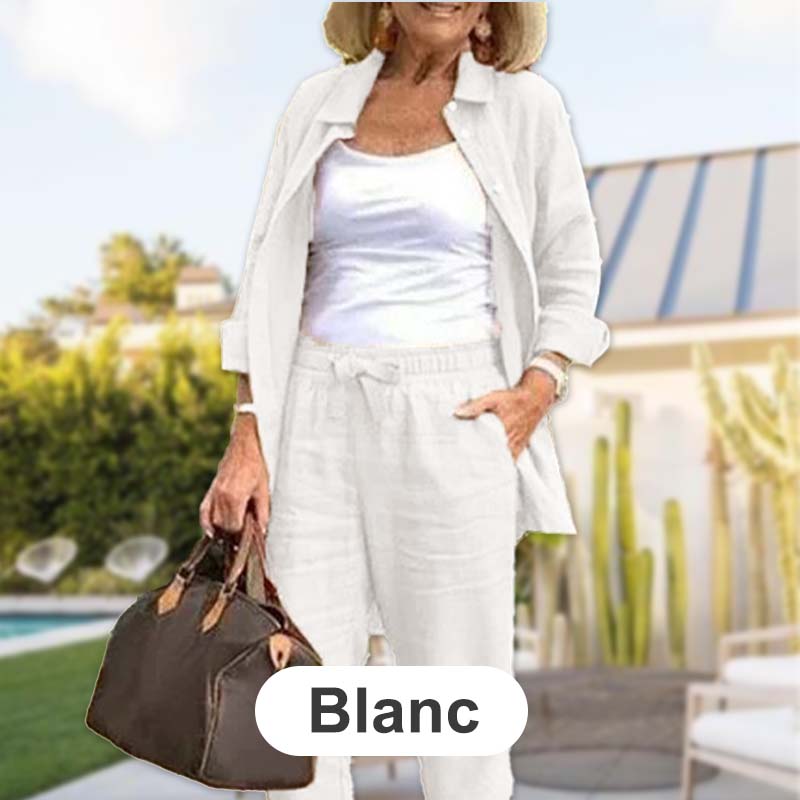 Zoe™ | Cotton And Linen Shirt And Pants Set