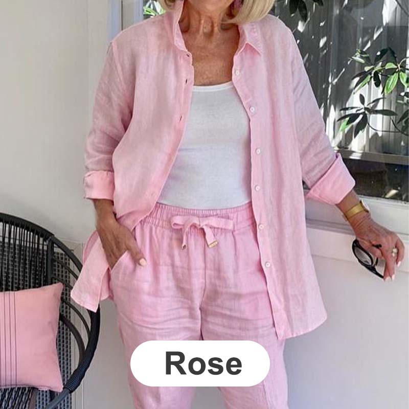 Zoe™ | Cotton And Linen Shirt And Pants Set