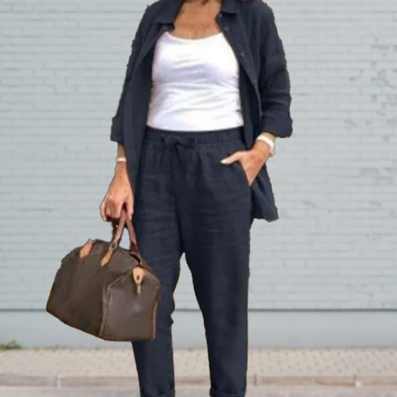 Zoe™ | Cotton And Linen Shirt And Pants Set
