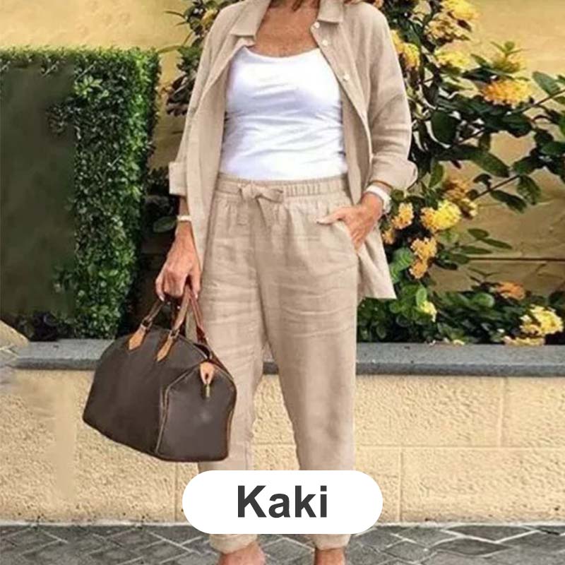 Zoe™ | Cotton And Linen Shirt And Pants Set