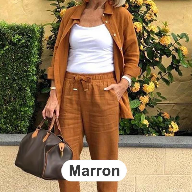 Zoe™ | Cotton And Linen Shirt And Pants Set