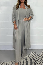 Lila™ | Halter Lace-Up Backless Set With Wide Leg Pants