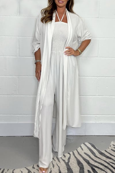 Lila™ | Halter Lace-Up Backless Set With Wide Leg Pants