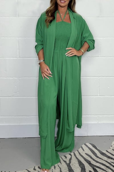 Lila™ | Halter Lace-Up Backless Set With Wide Leg Pants