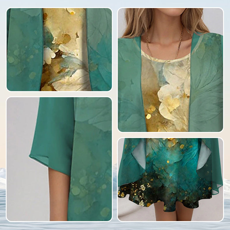 Lila™ | Two Piece Floral Chiffon Dress Set