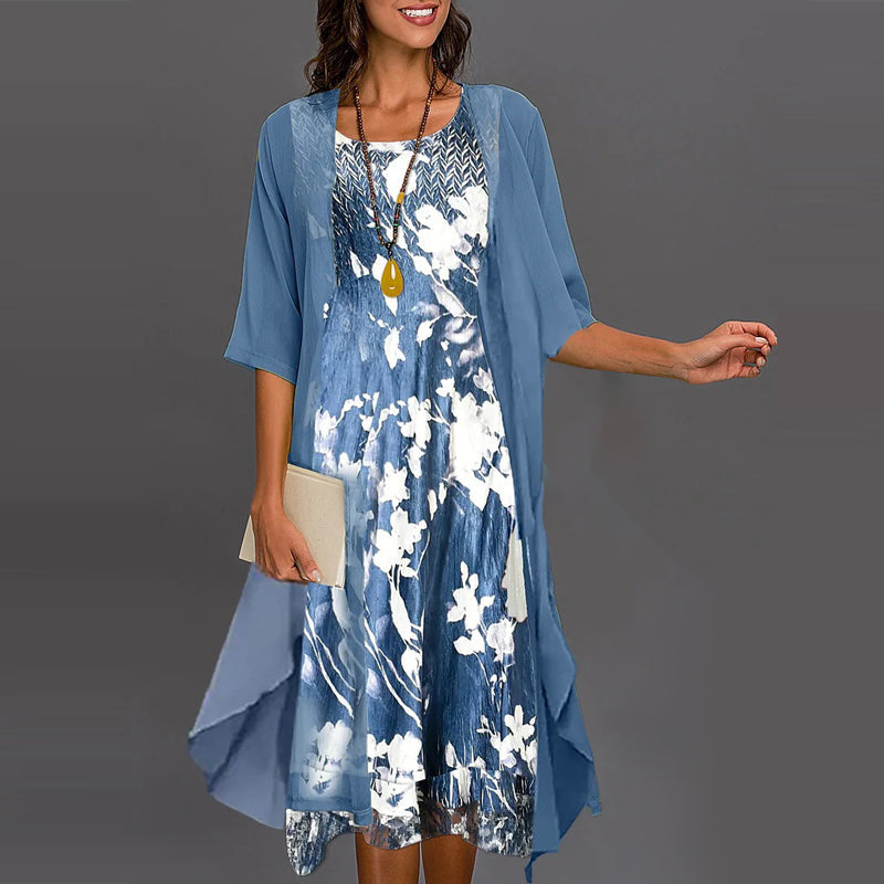 Lila™ | Two Piece Floral Chiffon Dress Set