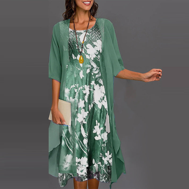 Lila™ | Two Piece Floral Chiffon Dress Set
