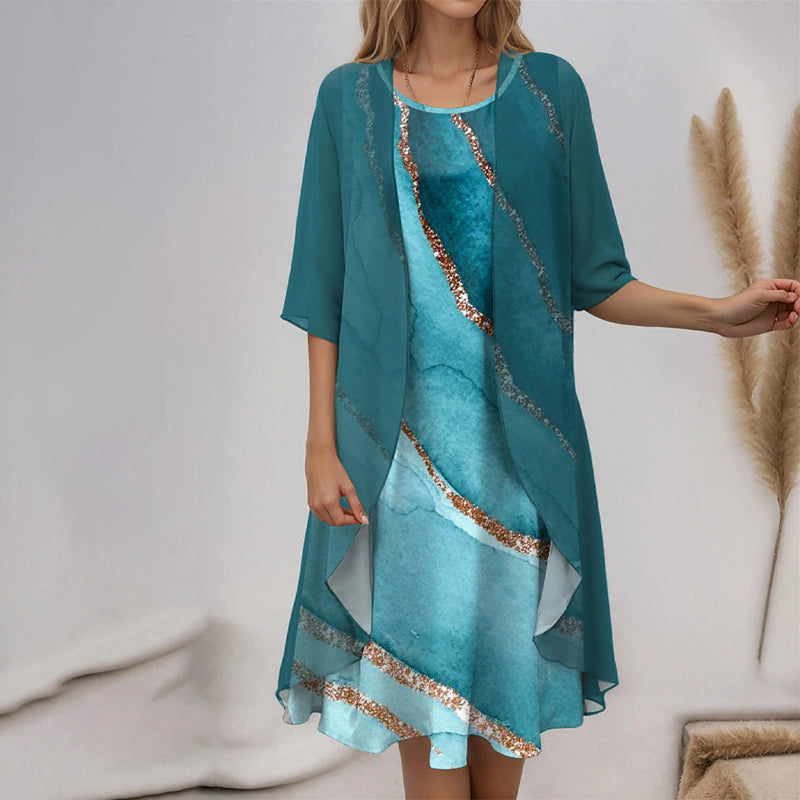 Lila™ | Two Piece Floral Chiffon Dress Set